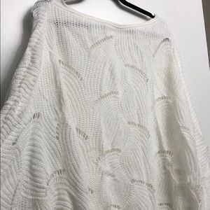 Oversized white knit loose fitting sweater